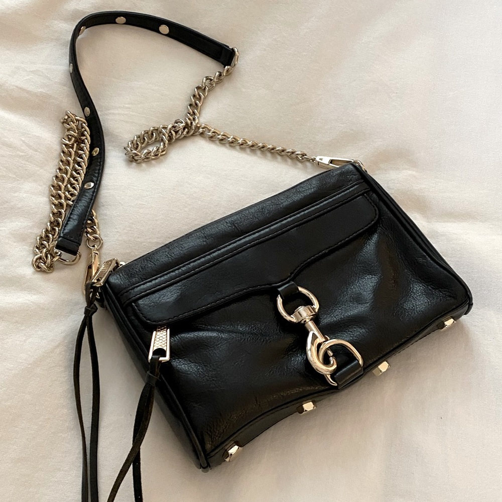 Rebecca Minkoff black leather cross body bag